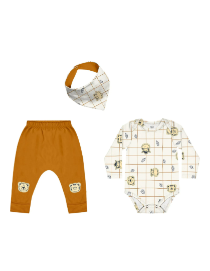 KIT MASCULINO INFANTIL ( BODY, CALÇA E BANDANA)