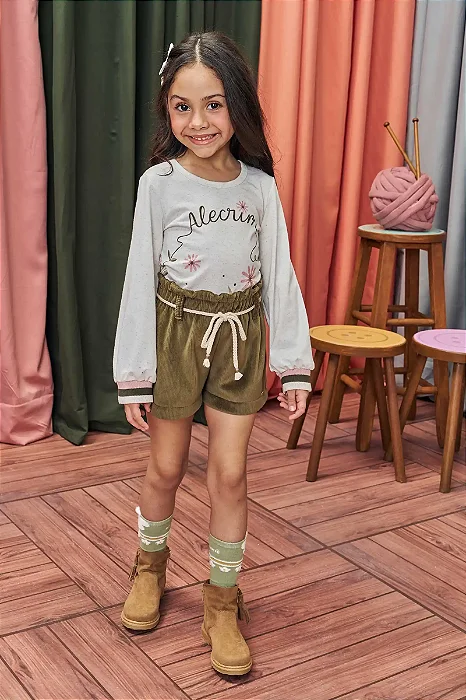 BLUSA MANGA LONGA E SHORT VERDE ESCURO KUKIÊ