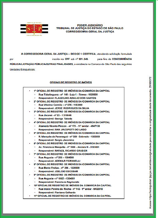Certidão de Concorrência Pública, Antiga DEPRI de Distribuição