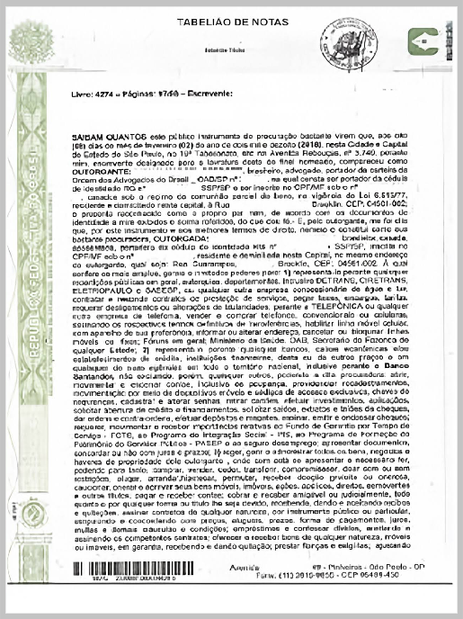 Certidão de Escritura de Emancipação