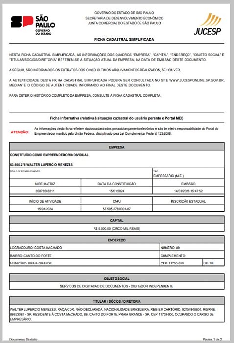 Certidão da Junta Comercial
