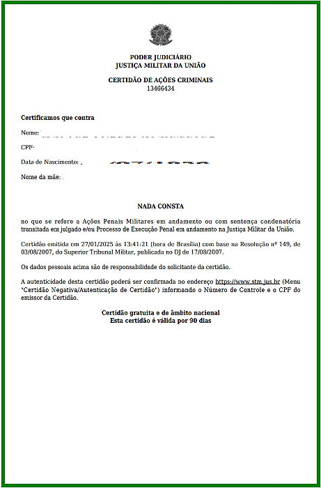 STM - CERTIDAO NEGATIVA DE AÇÕES CRIMINAIS