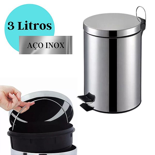 Lixeira De Inox 3 Litros