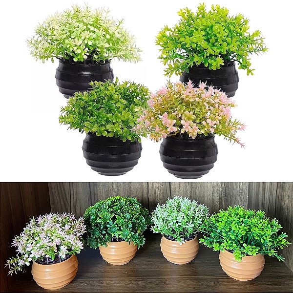Kit Vaso De Planta Artifical 10cm