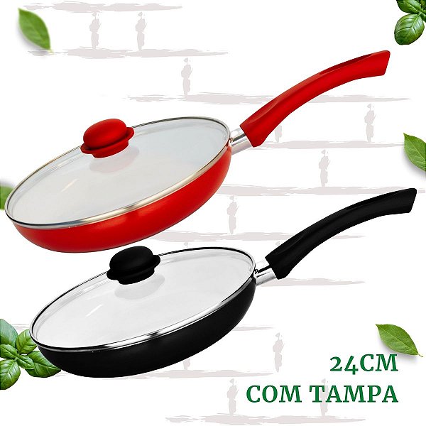 Frigideira De Alumínio 24cm Com Tampa