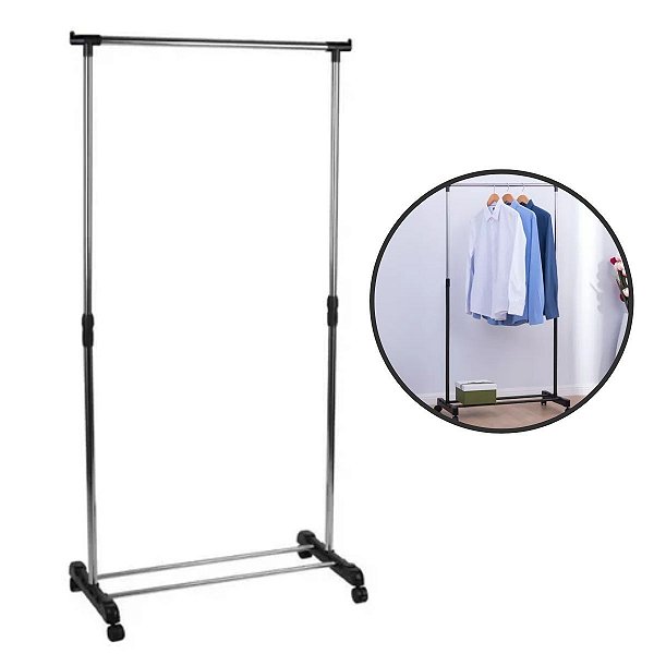 Cabideiro Arara Móvel  Expositor de Roupas 75CM
