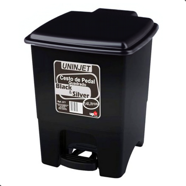 Lixeira Cesto Quadrado Com Pedal 14 Litros
