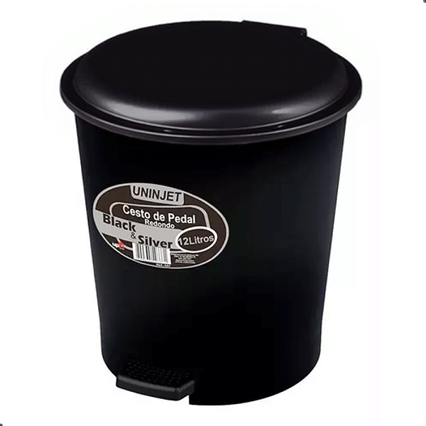 Lixeira Cesto Redondo Com Pedal 12 Litros