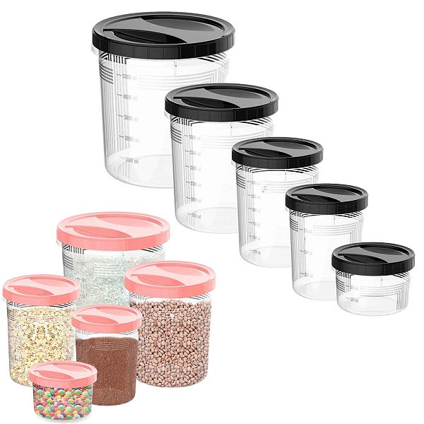 Conjunto De Potes Para Mantimentos 5 Peças