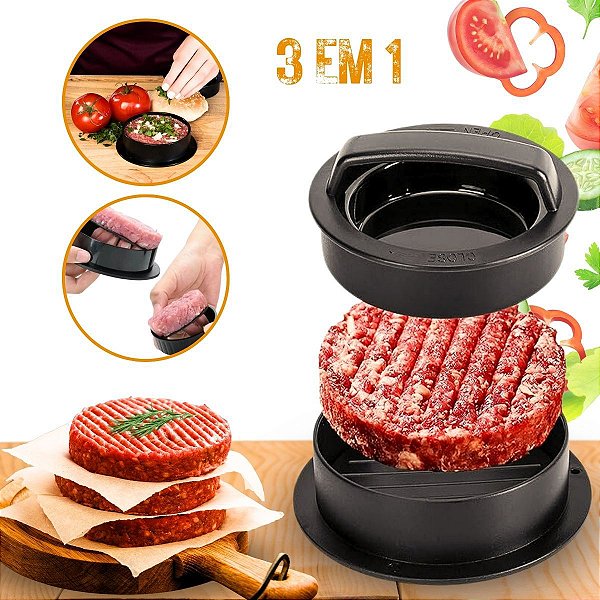 Forma Modeladora de Hamburguer 3 em 1