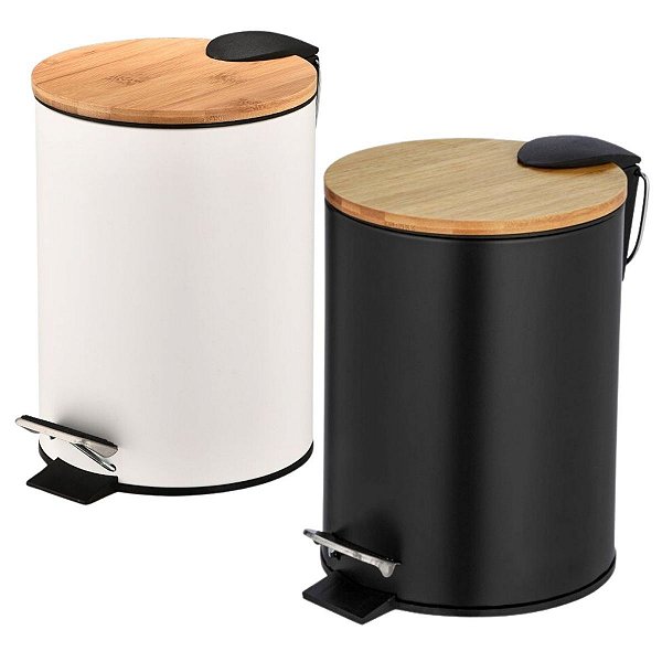 Lixeira Tampa De Bambu 5L