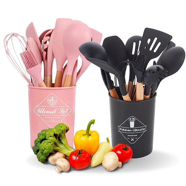 Conjunto De Utensilio de Silicone 12 Peças Cozinha