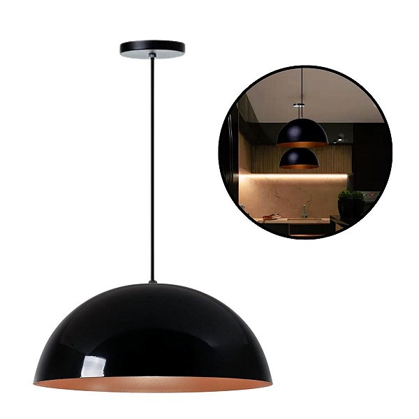 Luminária De Teto Pendente Modelo Meia Lua