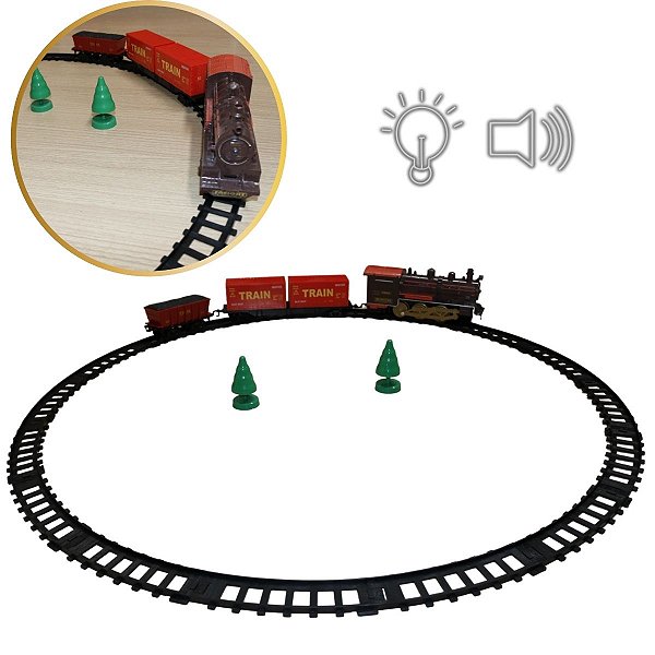 Trem Ferrorama Locomotiva Elétrico Luz Som Trilho