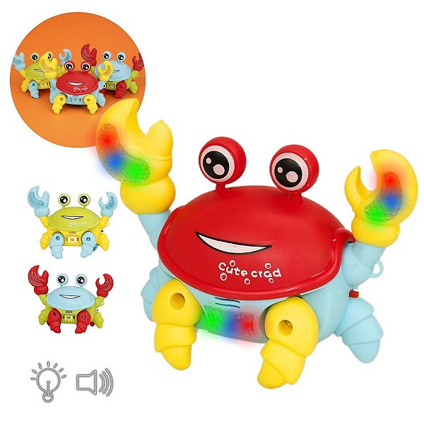 Brinquedo Caranguejo Em Movimento Fujão Som e Luz Infantil