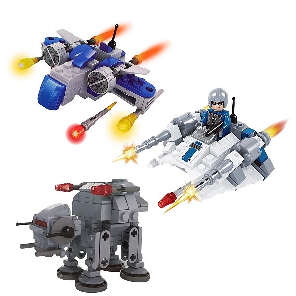 Blocos de Montar Mini Brinquedo Infantil Tema Aeronaves