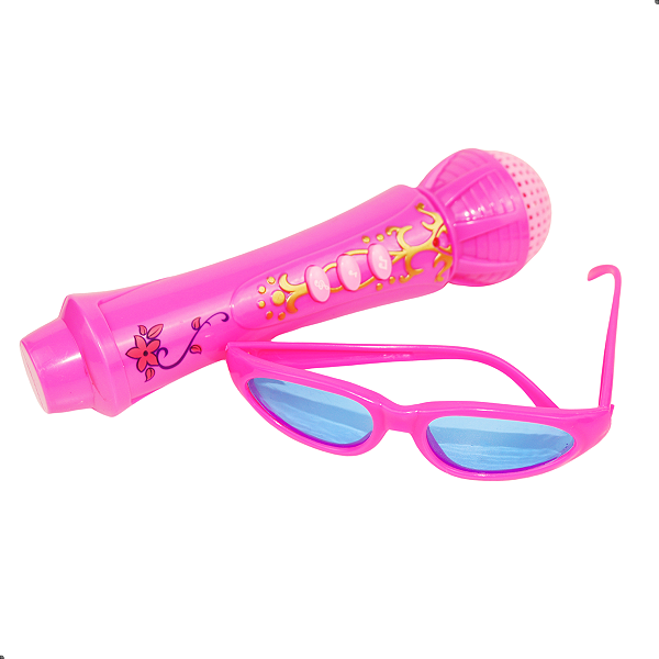 Microfone infantil com óculos luz e som