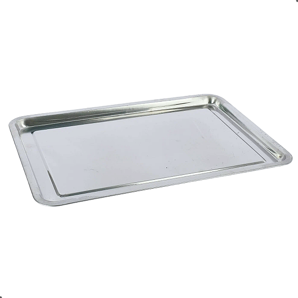 Bandeja Aço Inox Retangular 35x45 cm