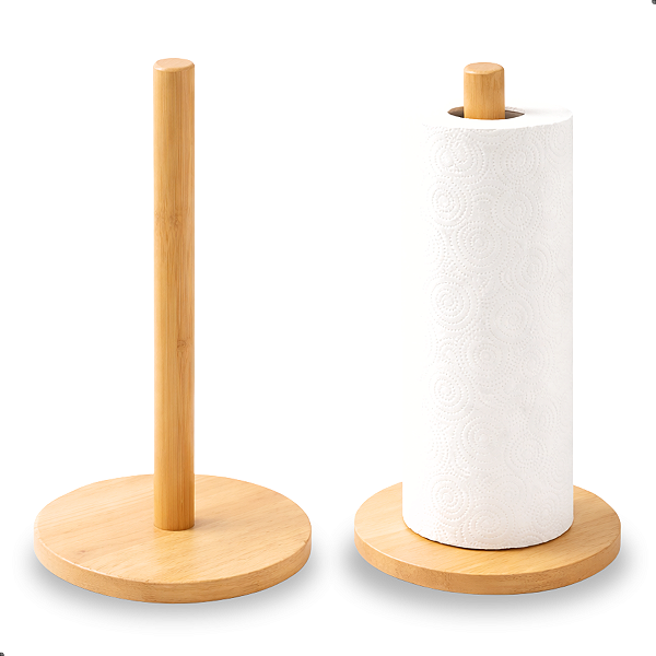 Porta Papel Toalha Madeira Cozinha Suporte Vertical Mesa