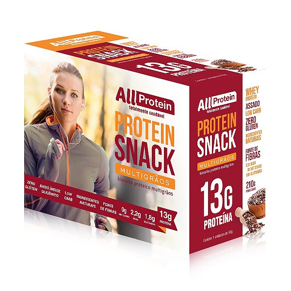 1 Caixa de Protein Snack Multigrãos All Protein 7 unidades de 30g - 210g