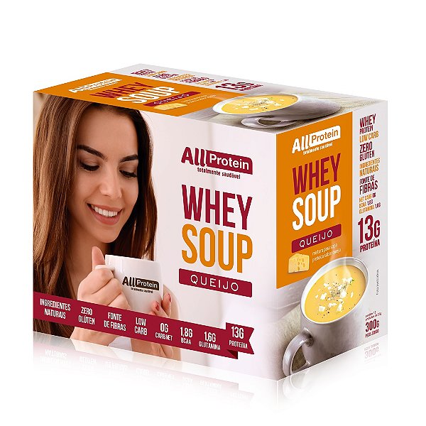 1 Caixa de Whey Soup Queijo All Protein 12 unidades de 25g - 300g