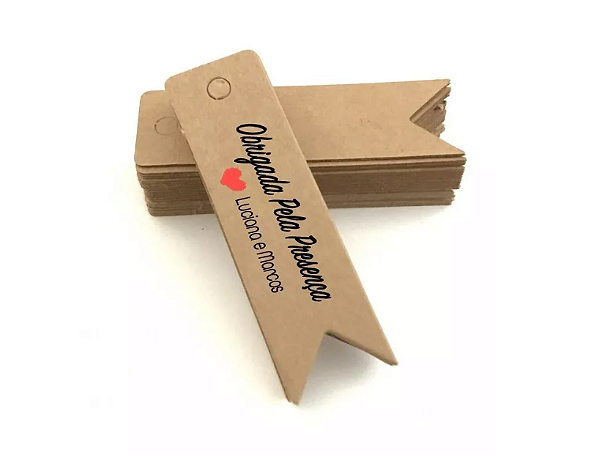 100 Un Tag Cartão Presente Com Sua Frase ou  logo + Sisal