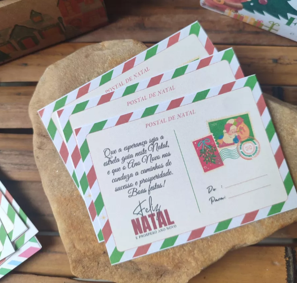 Postal Natal Boas Festas Feliz Ano Novo Tag 50 Un