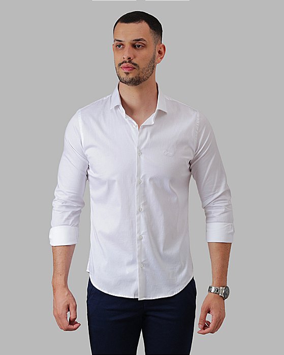Camisa Manga Longa Branca Vegati