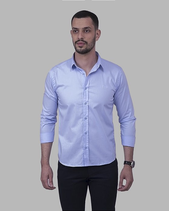 Camisa Manga Longa Azul Claro Vegati