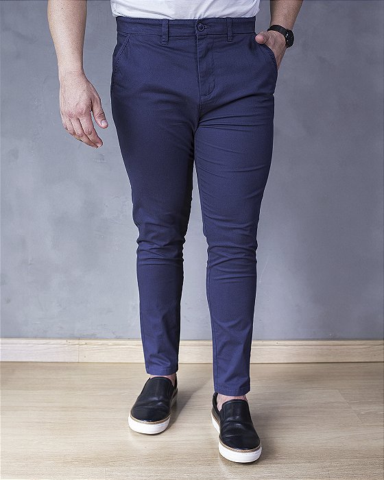 Calça Alfaiataria Skinny Azul Vegati