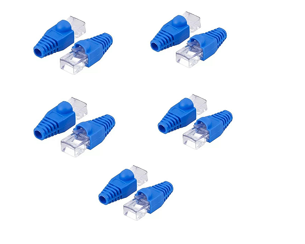 Conector RJ45 Cat 5E Com Capa/ 10 Unidades