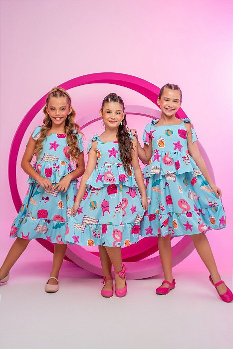 Vestido Infantil Mar