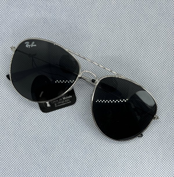@ Óculos de sol aviador prata 01 RB