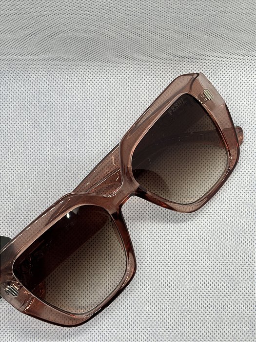 @ Óculos de sol quadrado rosê transparente FEN