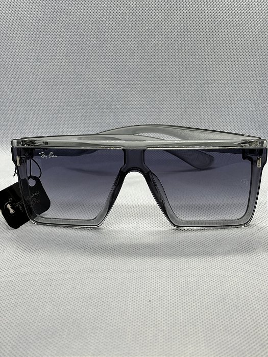 Óculos de sol quadrado cristal transparente azulado*