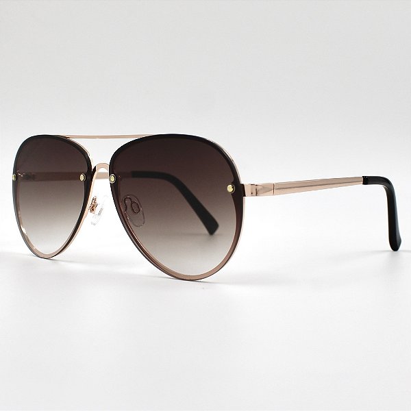 Óculos de sol Chicago 4.0 rose lente marrom degradê*