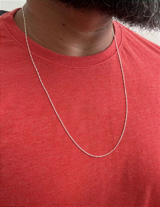 Corrente 3x1 70cm - 1mm - Prata 925