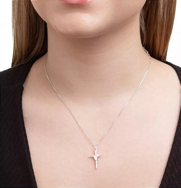 @ Pingente cruz manto 20x15mm - Prata 925