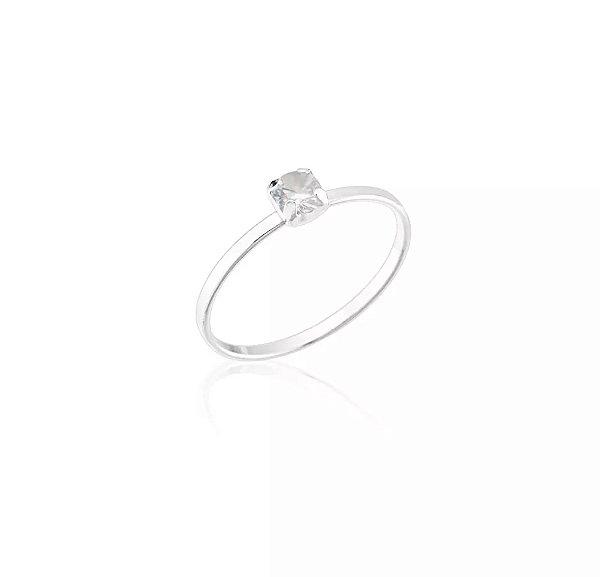 Anel solitário zircônia - tam 23 - Prata 925