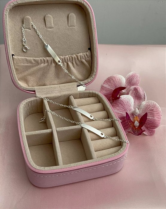 Pulseira infantil chapinha com coração vazado - Prata 925