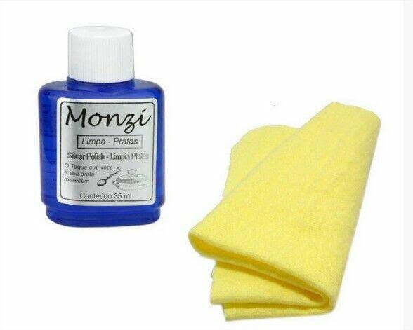 Kit limpa pratas  Monzi 35ml + flanela mágica