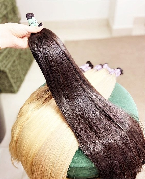 Cabelo Brasileiro do Sul Castanho Médio Liso 100G