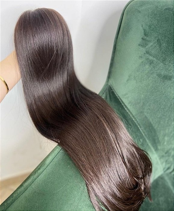 Cabelo Brasileiro do Sul Castanho Médio Liso 50G