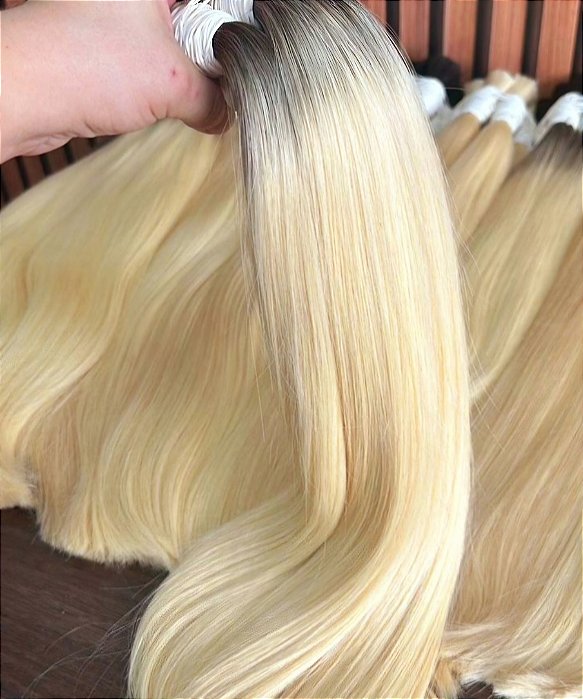 Cabelo Vietnamita Loiro Raiz Esfumada Super Double Draw Premium 100G