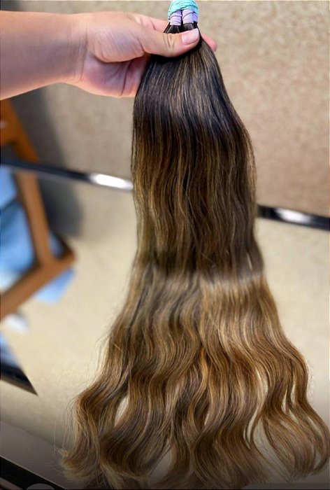 Cabelo Brasileiro do Sul Morena Iluminada Ondulado 50G