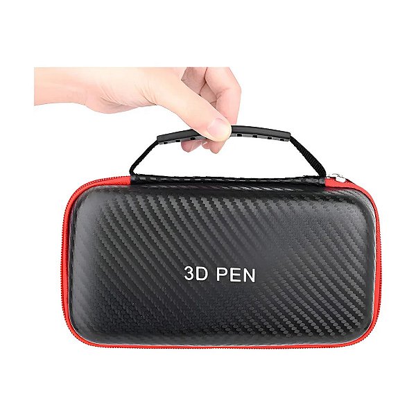 Estojo para Caneta 3D NIC 3D – Preto com Zíper Vermelho