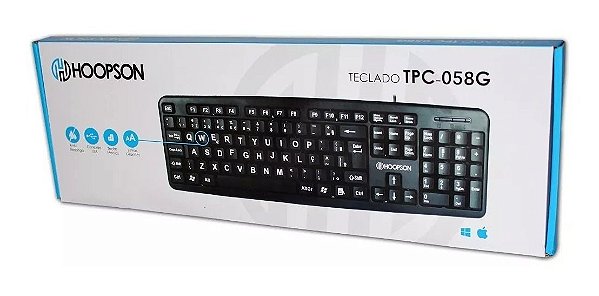 TECLADO PARA COMPUTADOR HOOPSON USB LETRAS GRANDES TPC-058G