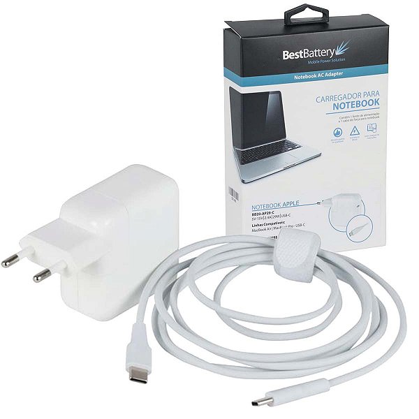 Fonte Para Notebook Apple Usb-C 2.4A Branca 29W Bb20-Ap29-C