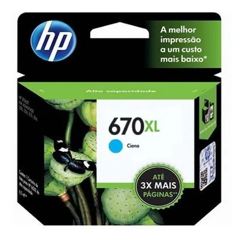 HP CZ118AB 670XL CARTUCHO DE TINTA CIANO (7,5 ml)@