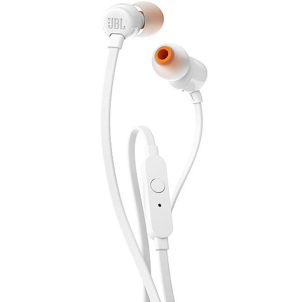 Fone de Ouvido JBL Tune 110 Intra-Auricular Branco - JBLT110WHT